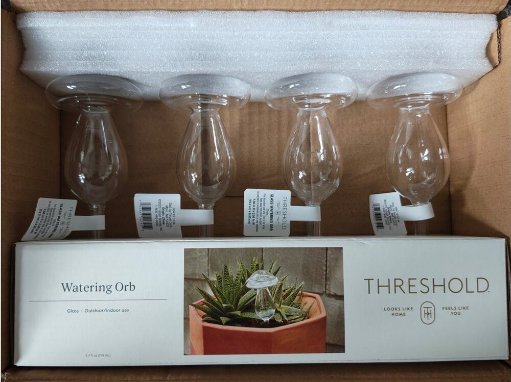 Threshold 4 pack plant self watering glass orbs NIB